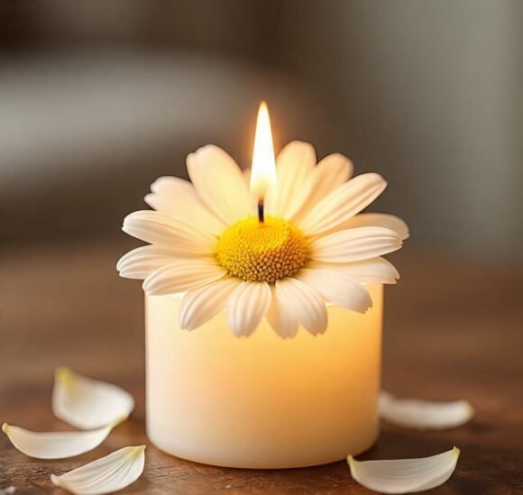 Jar daisy glow candle